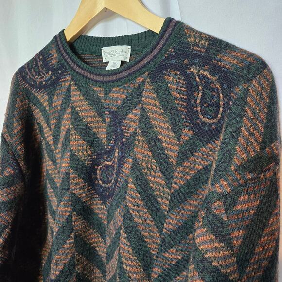 Tricots St. Raphael Vtg Wool Sweater XL Eclectic Grandpa Old Money Equestrian - Picture 4 of 11